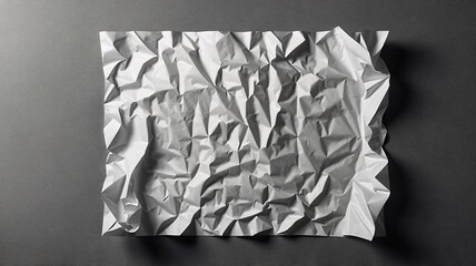 Crumpled white paper texture on a dark background, creating an intriguing contrast of light and shadow.