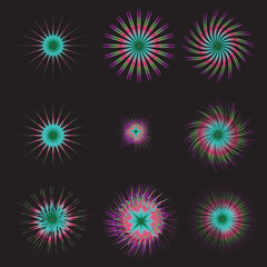 Multicolor fireworks celebration background bright festival explosion lights.