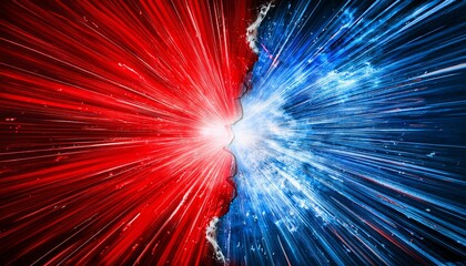Dynamic Red Versus Blue Comic Book Explosion Background Showdown