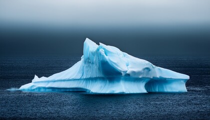 Abstract Iceberg Submerged In Dark Water