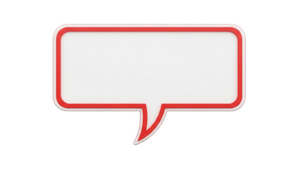 Naklejka premium Red and white speech bubble PNG isolated on transparent background, communication and message graphic element for design use