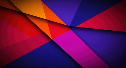 Abstract Geometric Background with Vibrant Overlapping Shapes and Dynamic Colors.