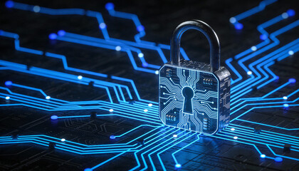 cyber security padlock symbolizes the protection and safeguarding of digital assets and information against unauthorized access, cyber threats, and malicious activities