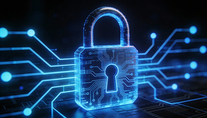 cyber security padlock symbolizes the protection and safeguarding of digital assets and information against unauthorized access, cyber threats, and malicious activities