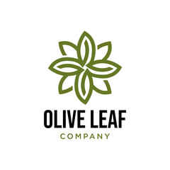 Olive oil leaf logo template design
