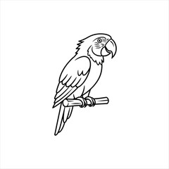 Fototapeta premium Simple parrot outline icon created with vector graphics software