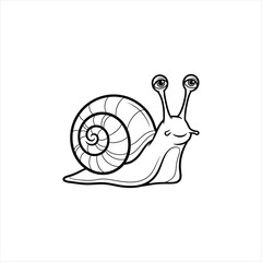 Cartoon snail icon representing slow pace and natural progression © Al Hasan