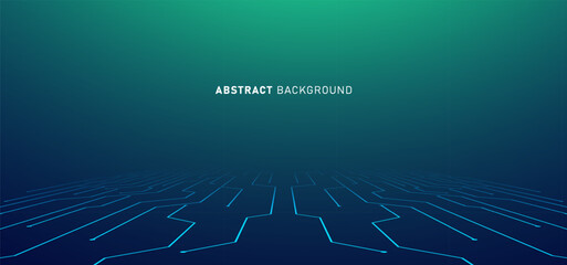 Digital technology banner green blue background concept, cyber technology circuit, abstract tech, innovation future data, internet network, Ai big data, futuristic wifi connection illustration concept