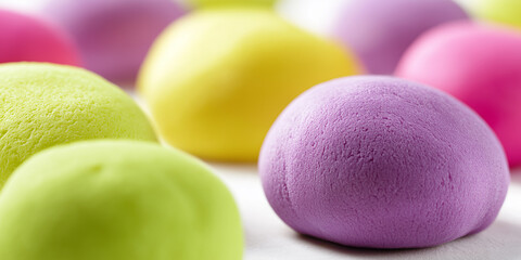 Multi-colored air plasticine in various shades of pastel colors