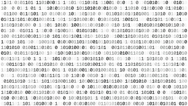 Binary code background. Black and white. Coding concept