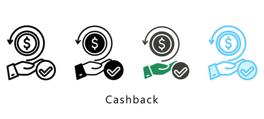 Cashback Multi Style Icon. Mini Illustration Relate To Payment Service. Use For Modern Concept, Ui, Ux Web And App Development.