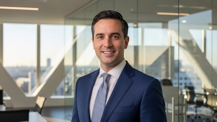 Confident Corporate Professional Portrait in Modern Office Environment