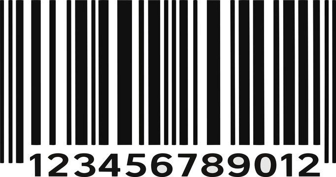 Vector barcode with numbers.  