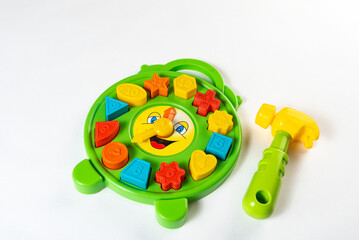 Fototapeta premium Colorful toys on a white background