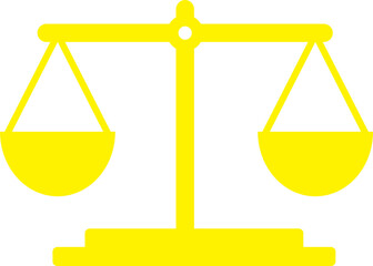 Yellow scale of justice law balance icon vector illustration