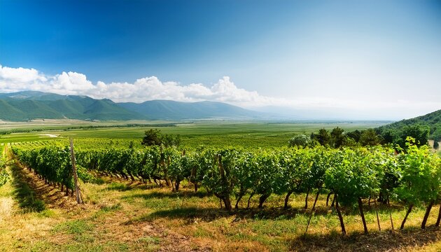 Vineyards In Kakheti Region Of Georgia In Summer