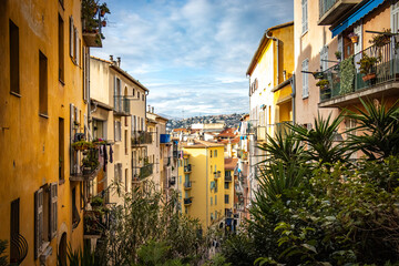 Fototapeta premium colourful houses in the old town of nice, cote d'azur, french riviera, france, europe