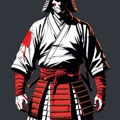 vector image of brave samurai armor