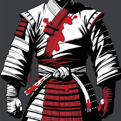 vector image of brave samurai armor