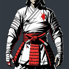 vector image of brave samurai armor