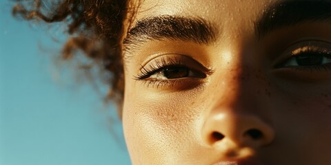 A Beautiful CloseUp Portrait of a Young Person Whose Natural Beauty Shines Through