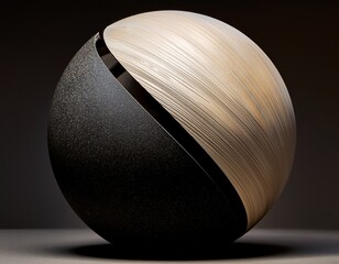 half sphere of light and dark textured material