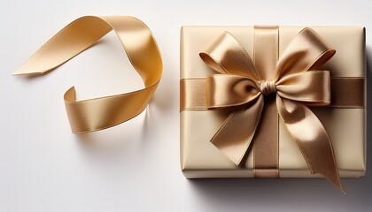 elegant gift wrap with decorative bow on white background celebration