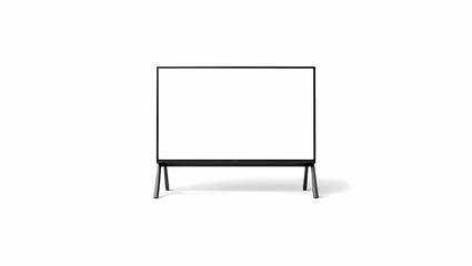 Blank whiteboard on stand isolated on white background, a versatile tool for presentations, brainstorming, and collaborative work in office