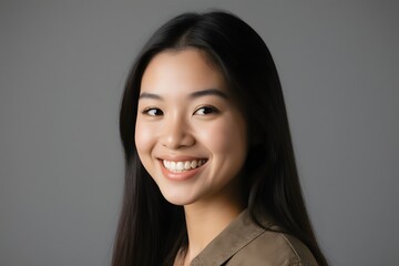 Obraz premium Portrait of an attractive young asian woman with radiant smile