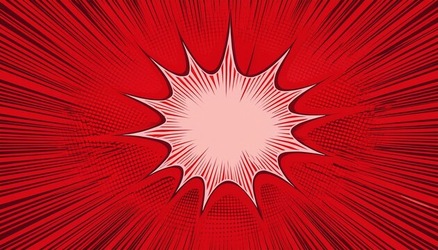 red comic starburst explosion n pop art burst doodle shape - Powered by Adobe