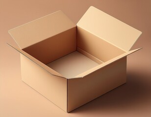 open cardboard box light beige color simple rectangular shape
