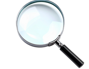 A classic hand-held tool with a large lens used for visual inspection, magnifying small objects