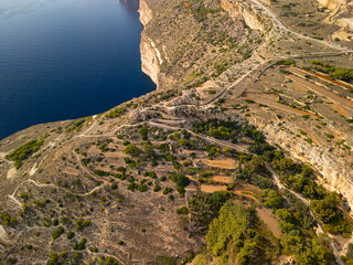 Dingli Cliffs, Malta, drone aerial photography,
