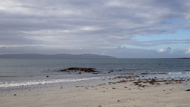 Quiet Sandy Beach at Salthill, Galway, Ireland