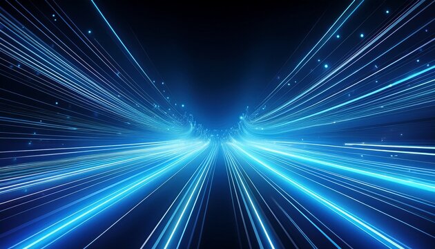 blue light streak fiber optic speed line futuristic background - Powered by Adobe
