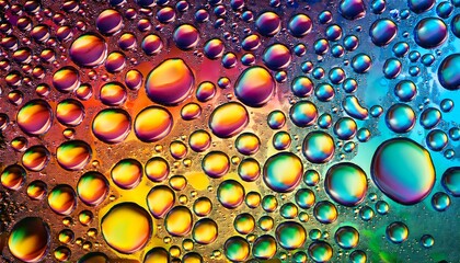 abstract background of shimmering oil droplets on water surface rainbow water