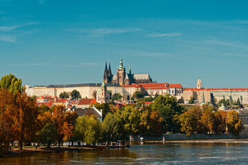Obraz premium Peaceful Ancient Scene, Tranquil And Timeless Vista Showcasing Ancient Castle Beside Gentle River Currents