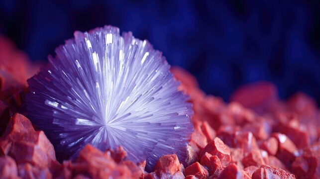 Scheelite Mineral Glowing Under Ultraviolet Light in a Rocky Setting at a Suitable Location