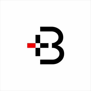 Design a logo of letter B or number 3 with plus and minus signs.