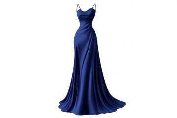 Elegant blue gown isolated on a transparent background illustration