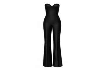 Sleek Black Jumpsuit on a transparent background for your designs.