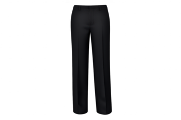 Elegant Black Dress Pants Studio Shot on transparent background isolate.
