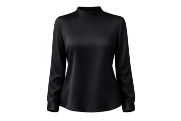 Elegant Long Sleeve Top on transparent background, formal and basic