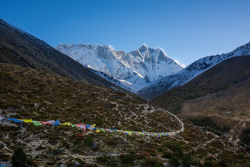 Sunrise Himalaya Mountains Pangboche Village