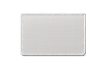 White textured patch with simple border, transparent background design.