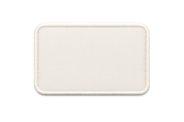 Rectangular patch badge with a transparent background, textile surface