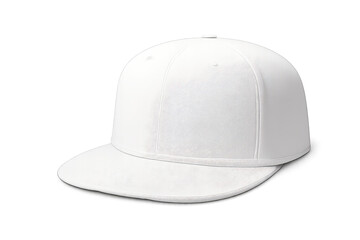 Fototapeta premium White baseball cap isolated on transparent background mockup template.