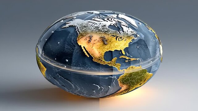 Flat Earth: Day & Night Cycle 4K. 4K flat Earth animation showing day-night cycle, geocentric concept with topographic details. Smooth rotation, clean bg, educational sci-fi style