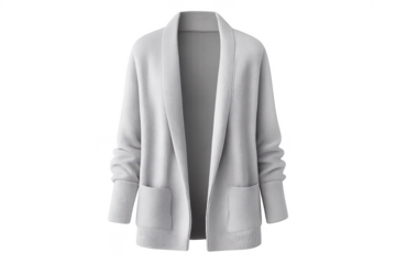 Cardigan sweater image, elegant design on transparent background.