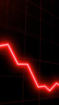 Stock market trends show fluctuations with a red line graph highlighting ups and downs during trading hours